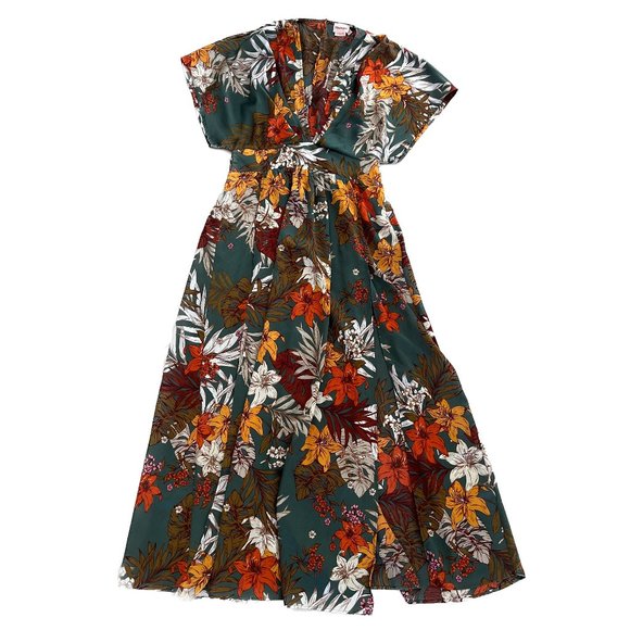 NWOT Women's Showpo Vacay Ready Maxi Dress in Teal Floral Satin AU 14 / AU XL - Picture 2 of 10